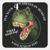 Cute Scary Dinosaur Vierkante Sticker (Voorkant)