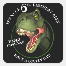 Cute Scary Dinosaur Vierkante Sticker