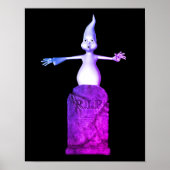 Cute Scary Ghost en Tombstone Halloween Poster (Voorkant)