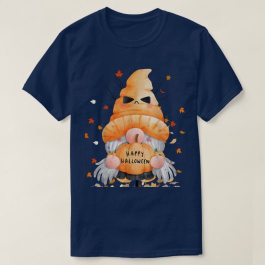 Cute Scary Gnome JackOLantern Pumpkin Halloween Co T-shirt (Design voorkant)