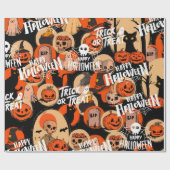 Cute & Scary Halloween Spooky vibes Cadeaupapier (Vlak)