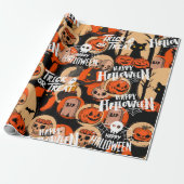 Cute & Scary Halloween Spooky vibes Cadeaupapier (Uitgerold)