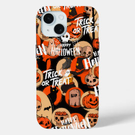 Cute & Scary Halloween Spooky vibes iPhone 15 Case
