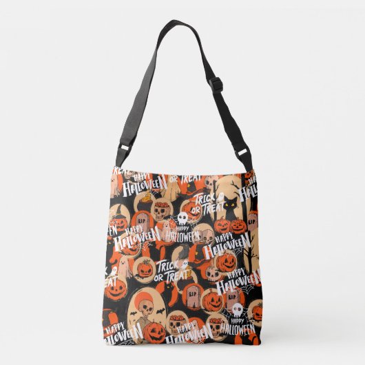 Cute & Scary Halloween Spooky vibes Crossbody Tas (Achterkant)