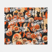  Cute & Scary Halloween Spooky vibes  Fleece Deken (Voorkant (Horizontaal))
