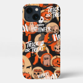 Cute & Scary Halloween Spooky vibes iPhone 13 Hoesje