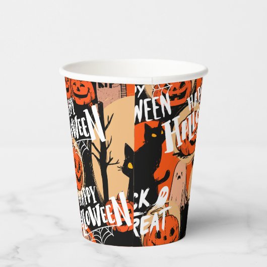 Cute & Scary Halloween Spooky vibes Papieren Bekers (Rechts)