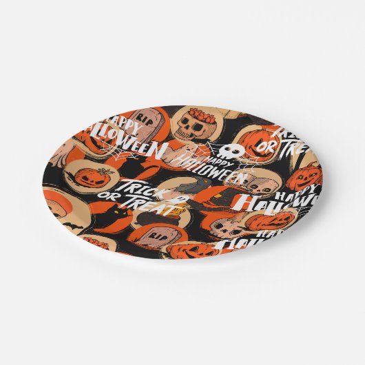 Cute & Scary Halloween Spooky vibes Papieren Bordje (Gekanteld)