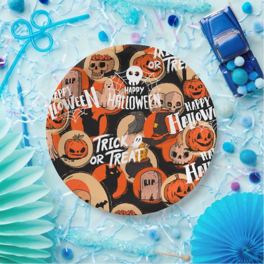 Cute & Scary Halloween Spooky vibes Papieren Bordje (Feest)