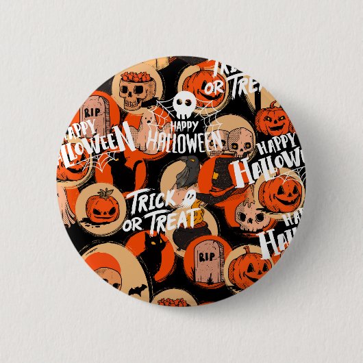 Cute & Scary Halloween Spooky vibes Ronde Button 5,7 Cm (Voorkant)
