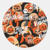 Cute & Scary Halloween Spooky vibes Ronde Sticker (Voorkant)