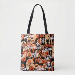  Cute & Scary Halloween Spooky vibes  Tote Bag