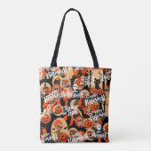 Cute & Scary Halloween Spooky vibes  Tote Bag (Achterkant)