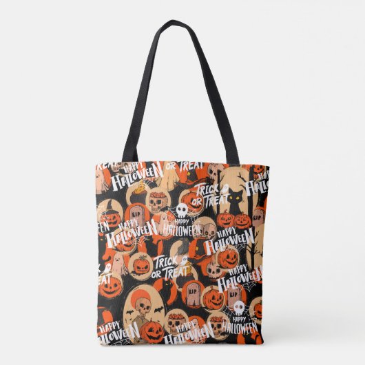 Cute & Scary Halloween Spooky vibes Tote Bag (Achterkant)