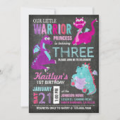 Cute Scary Little Dragons Birthday Kaart (Voorkant)