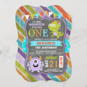 Cute Scary Little Monsters Birthday Kaart (Voorkant / Achterkant)