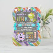 Cute Scary Little Monsters Birthday Kaart (Staand voorkant)