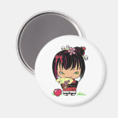 Cute Scary Miao - gothic kokeshi doll Magneet (Voorkant / Achterkant)