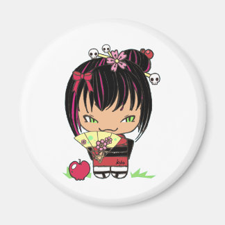 Cute Scary Miao - gothic kokeshi doll Magneet