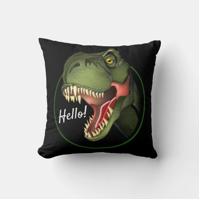 Cute Scary T-Rex Dinosaur Kussen (Voorkant)