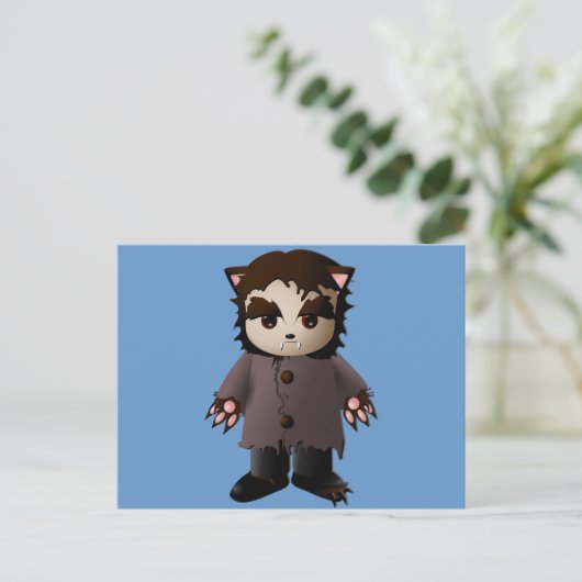 Cute Scary Werewolf Briefkaart (Staand voorkant)