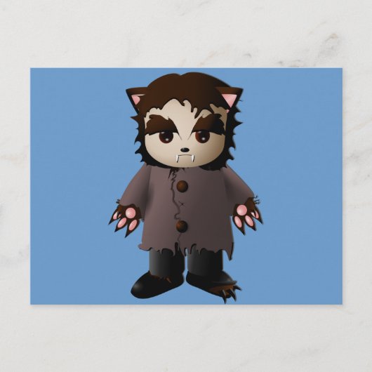 Cute Scary Werewolf Briefkaart (Voorkant)