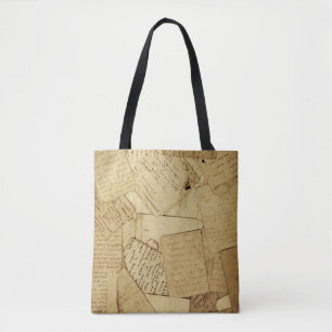 Cute Scatered Book Pages Tote Bag