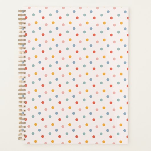 Cute Scattered Mini Polka Dots Muted Terrazzo Spec Planner (Voorkant)