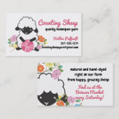 Cute schaafgaren homespun breitting crochet visitekaartje (Voorkant / Achterkant)