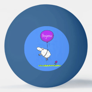 Cute schaap ballon cartoon humor illustratie pingpongbal