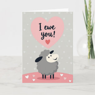Cute Schaap Ik Hou Van Jou Valentijnskaart Kaart