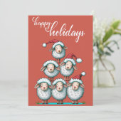 Cute Schaap Kersthuisdier Liefhebber Kerst Platte  Feestdagenkaart (Staand voorkant)
