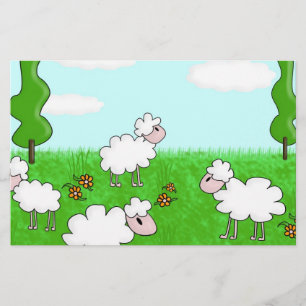 Cute Schaap Kinderen Illustratie Briefpapier