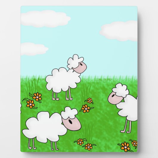 Cute Schaap Kinderen Illustratie Fotoplaat (Voorkant)