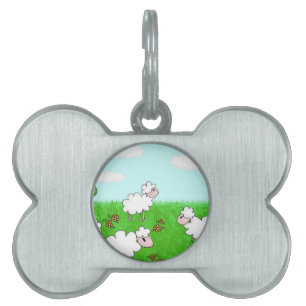 Cute Schaap Kinderen Illustratie Huisdieren Naamplaatje
