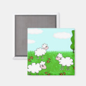 Cute Schaap Kinderen Illustratie Magneet (Voorkant / Achterkant)