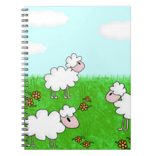 Cute Schaap Kinderen Illustratie Notitieboek