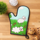 Cute Schaap Kinderen Illustratie Ovenwant (Top down)