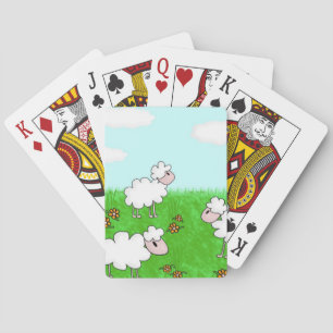 Cute Schaap Kinderen Illustratie Pokerkaarten