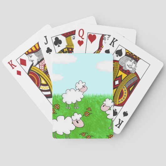 Cute Schaap Kinderen Illustratie Pokerkaarten (Achterkant)