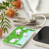 Cute Schaap Kinderen Illustratie Sleutelhanger (Voorkant Rechts)