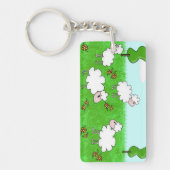 Cute Schaap Kinderen Illustratie Sleutelhanger (Voorkant)