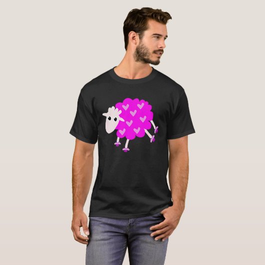 Cute schaap Lady schaap Roze schaap T-shirt (Voorkant volledig)