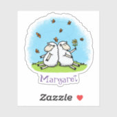 Cute schaap vrienden whimsical cartoon illustratie sticker (Vel)