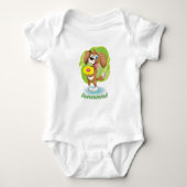 Cute Schattig Dog en Chick Graphic Romper (Voorkant)