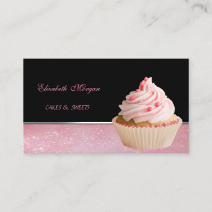 Cute Schattig Elegant, Cupcake Bakery Visitekaartje