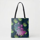 Cute Schattig Green Dinosaur Tote Bag (Voorkant)
