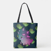 Cute Schattig Green Dinosaur Tote Bag (Achterkant)
