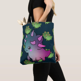 Cute Schattig Green Dinosaur Tote Bag