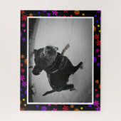 Cute Schattig Happy Dog Black Lab Shepherd Snow Legpuzzel (Verticaal)